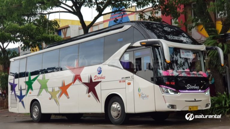 Info Lengkap Foto Dan Harga Sewa Bus Pariwisata Starbus Saturental